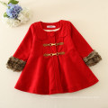 Korean Style New Fashion Children Girls Long Sleeve Outwear Coat Jacket With Waistband Baby Girls Coat With Fur Neck